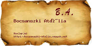 Bocsanszki Atália névjegykártya